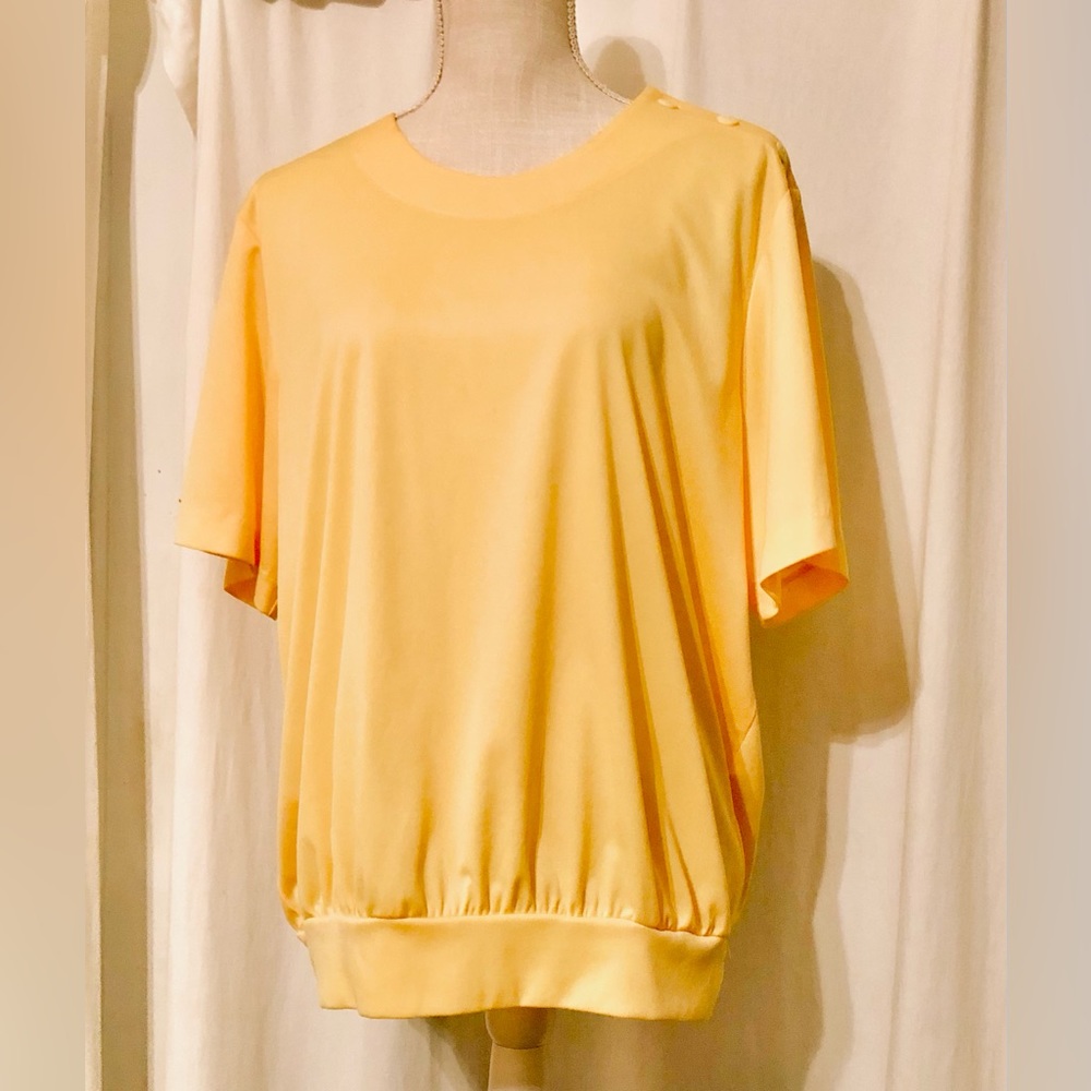 Canary Yellow (Banded Blouse) with button on left side shoulder